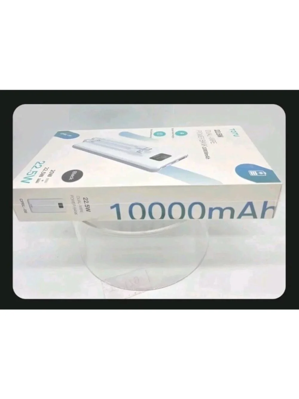 TOTU 10,000mAh Dual-Wire Black Power Bank 22.5W Fast Charging Factory Sealed